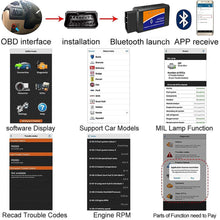 Load image into Gallery viewer, Bluetooth OBD2 OBDII Car Diagnostic Scanner Tool Check Engine Fault Code Reader
