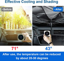 Load image into Gallery viewer, 57&#39;&#39; X 31&#39;&#39; Car Umbrella UV Reflecting Sun Shade Cover For Windshield Foldable Front Car Sunshade Umbrella

