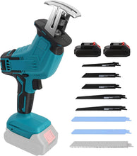 Load image into Gallery viewer, Reciprocating Saw 20V 2.0Ah Cordless Battery Powered Sawzall 8 Saw Baldes 0-2800SPM Variable Speed Electric Reciprocating Saw
