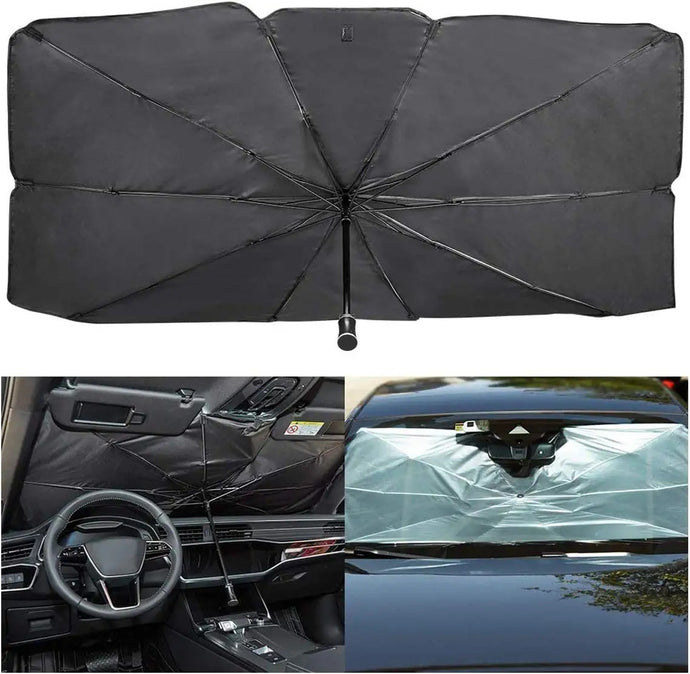 57'' X 31'' Car Umbrella UV Reflecting Sun Shade Cover For Windshield Foldable Front Car Sunshade Umbrella